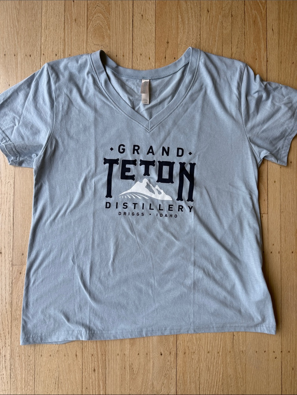 Womens Light Blue V-Neck Tee - NWOT